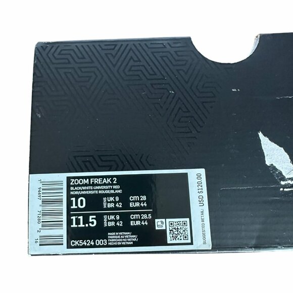 ⭐Nike Zoom Freak 2 Bred Sz 10 Men's Basketball Shoes Sneakers Black CK5424-003⭐ - Picture 8 of 10